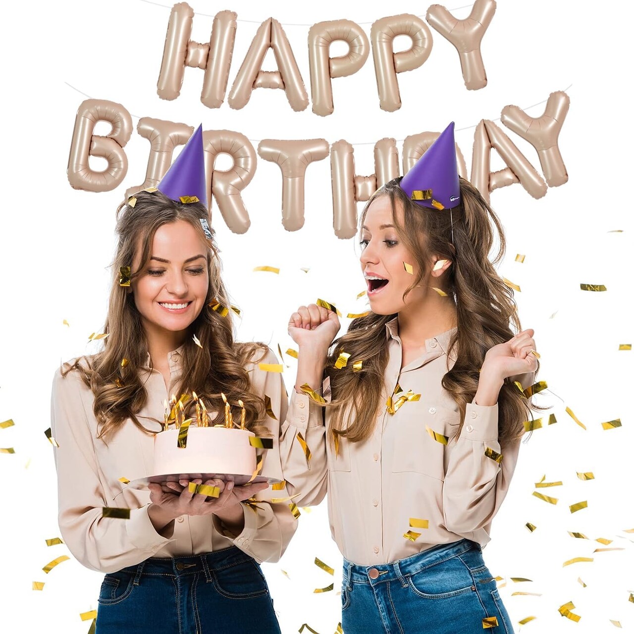 Colorful Celebrations: 16-Inch Mylar Foil Happy Birthday Balloons Banner - Eco-Friendly Decor for All Ages!